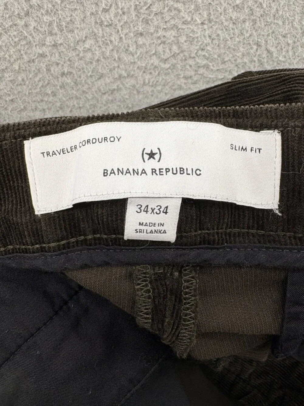 Banana Republic Traveler Corduroy Pants 34x34 Brown